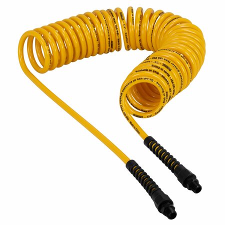 DEWALT 25' 1/4 MNPT POLYURETHANE RECOIL HOSE W/BEND RESTRICTORS DXCM012-0242